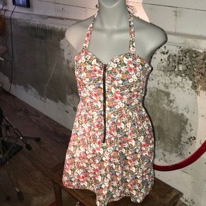 Halter floral sun dress